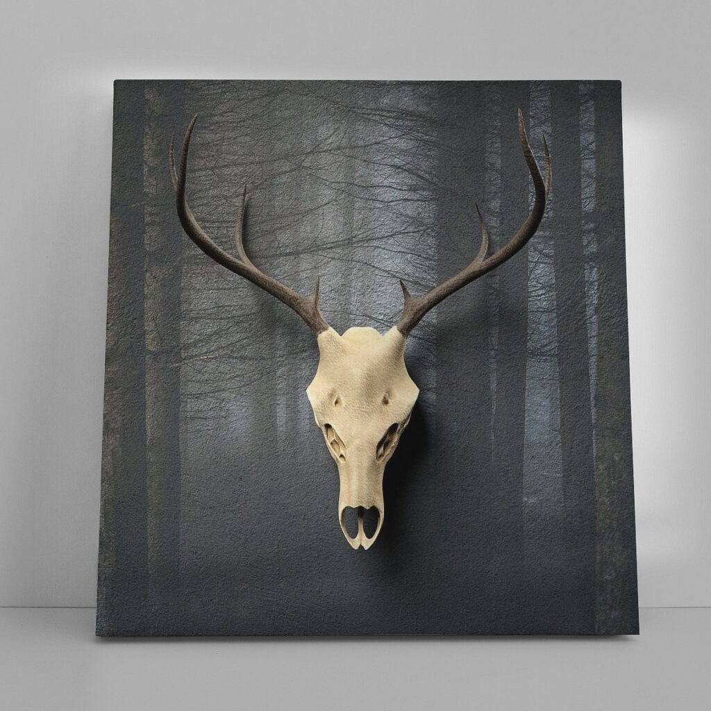 An antler on the wall without an antler on the wall