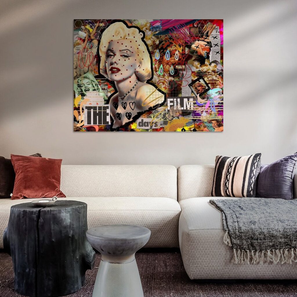 The Film Days, a mixed media artwork with Marilyn Monroe