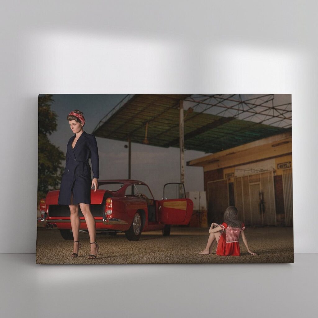 Lost in red a staged scene
