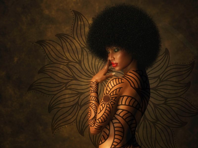 African tattoo beauty