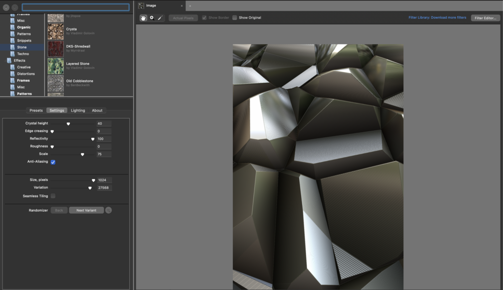 FilterForge user interface