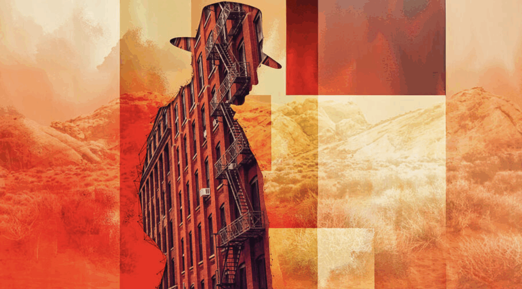 Urban Cowboy in Abstract Desert