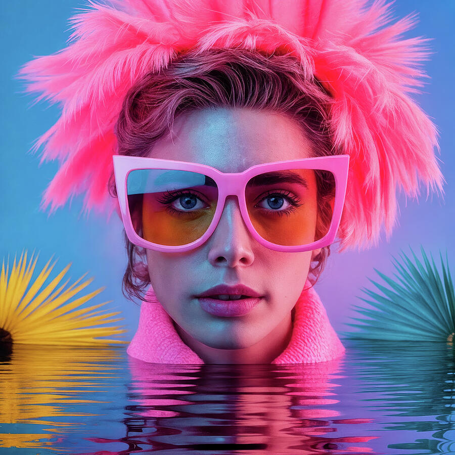 Vibrant Fashion Portrait with Reflection by Arjen Roos