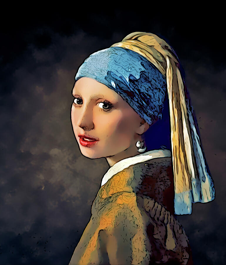 Comic Girl with a Pearl by Arjen Roos