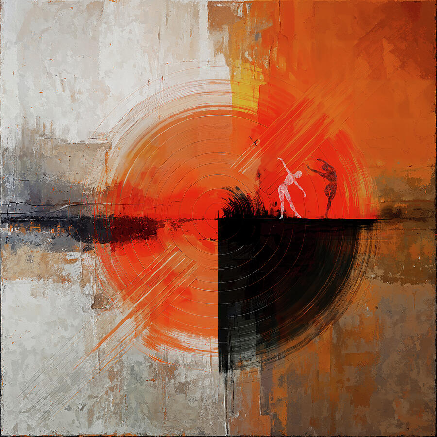 Abstract Ballet the Dance of Orange Energy by Arjen Roos