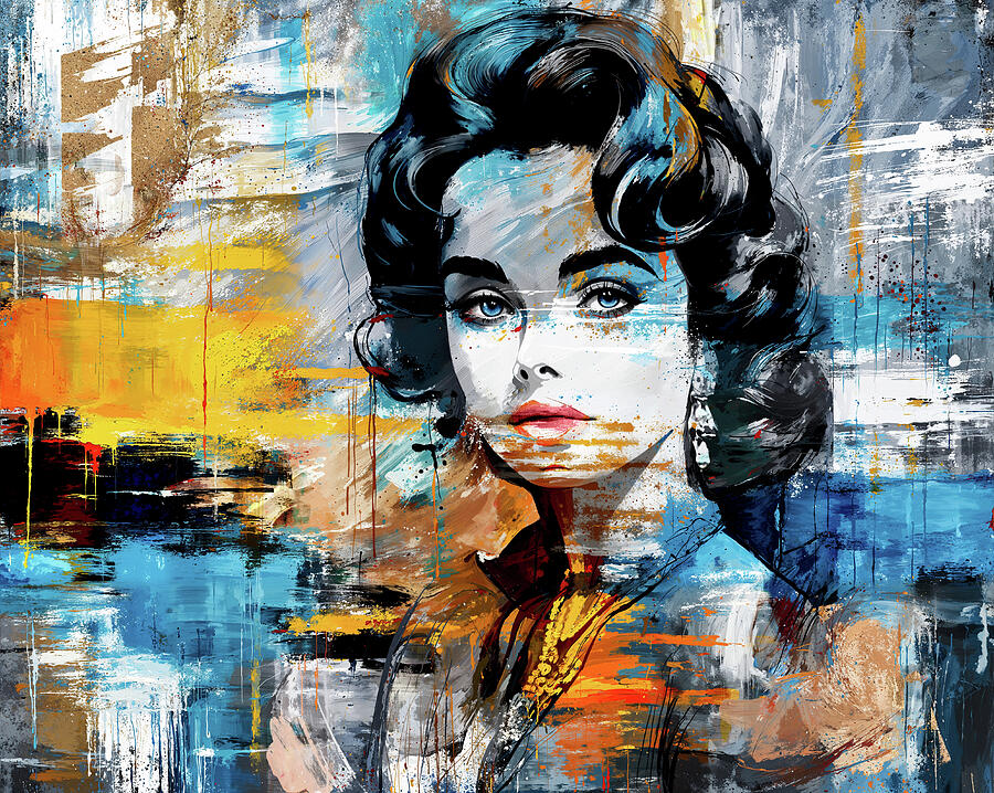 Blue Eyes Beauty an Abstract Retro Portrait by Arjen Roos