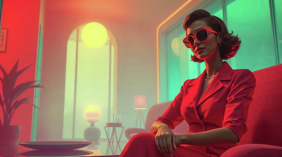 Red Elegance in Halftone by Arjen Roos