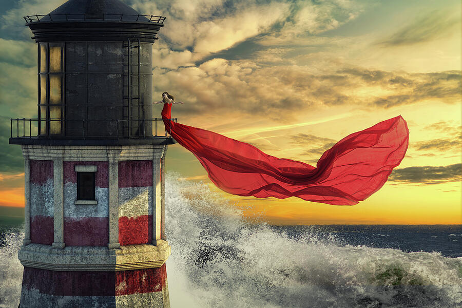 Red Lighthouse by Arjen Roos