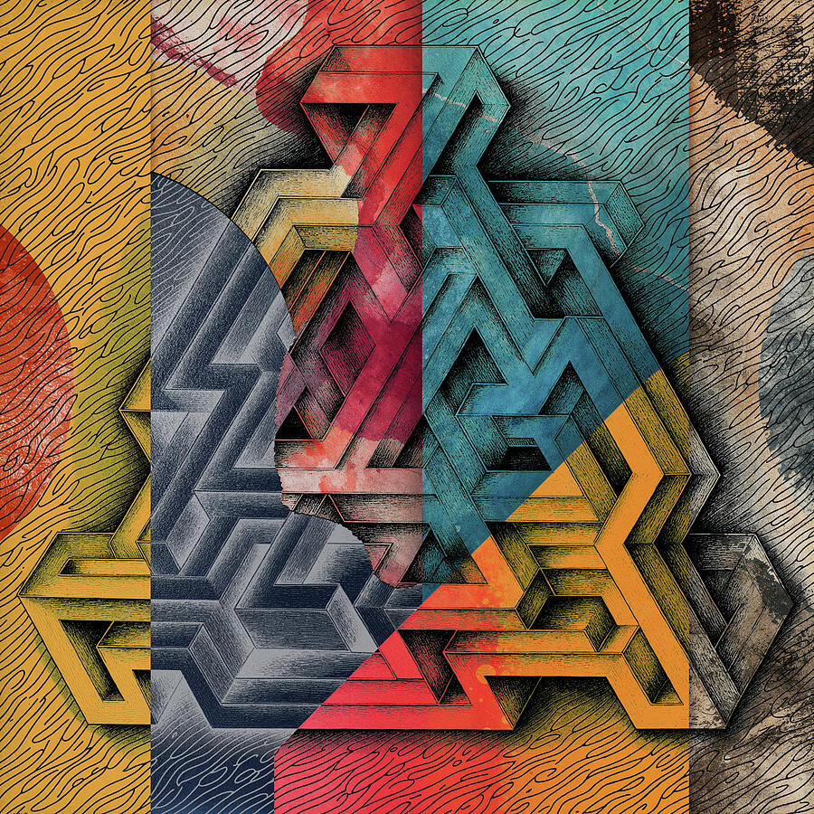 Geometric Illusion in Vibrant Textures by Arjen Roos