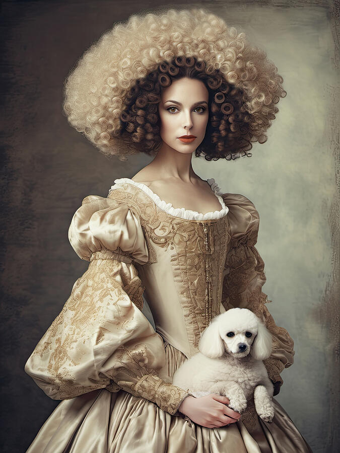 The French Poodle Portrait by Arjen Roos