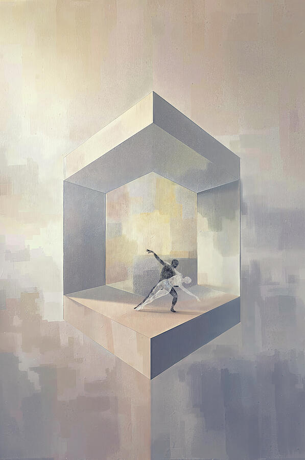Dancing in Geometry Minimalist Abstract Art by Arjen Roos