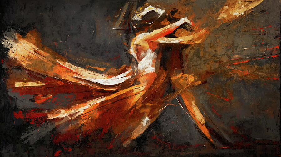 Fiery Dance an Abstract Tango in Motion by Arjen Roos