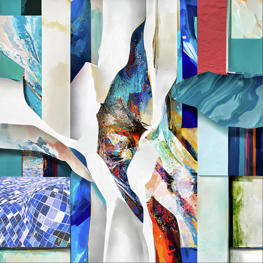 Chaos in the Depths an Abstract Collage by Arjen Roos