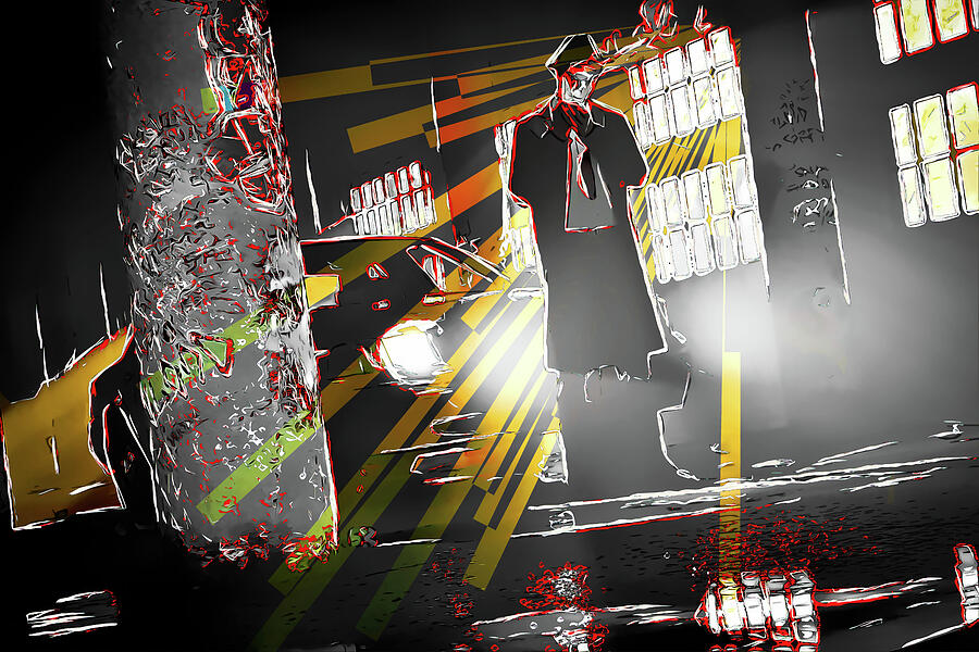 Noir Encounter in Abstract Light by Arjen Roos