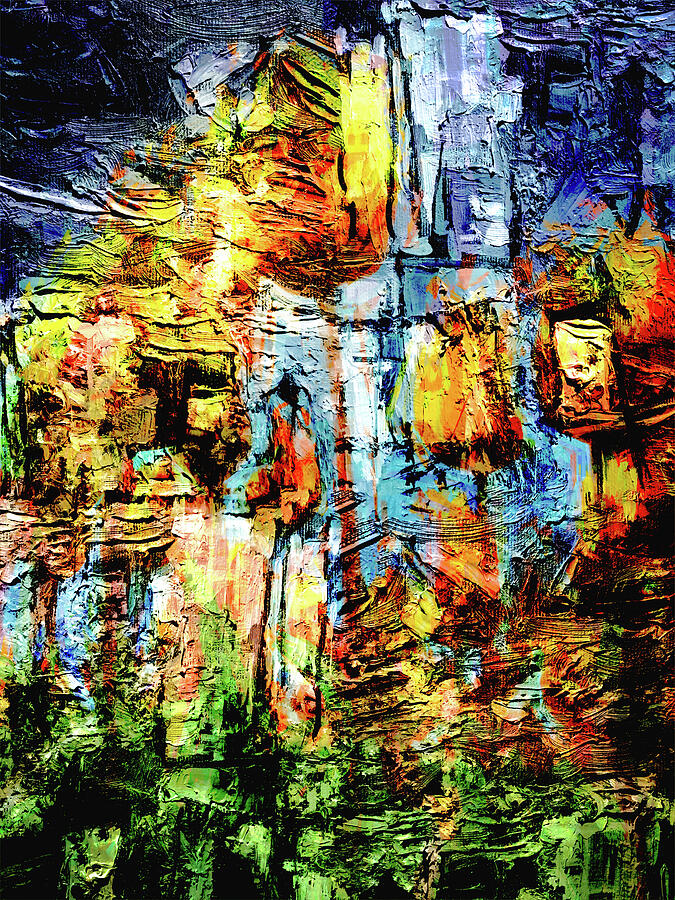 Tulips in the sun Abstract Dutch Floral Painting by Arjen Roos