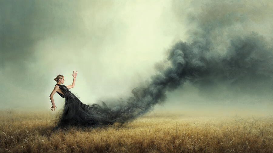 Whispers in the Wind Surreal Fine Art Portrait by Arjen Roos